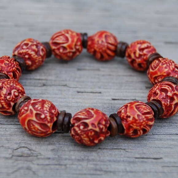 Dragon Bracelet,Dragon Balls Beads,Round Dragon Bracelet,Men"s Bracelet - Picture 2 of 2